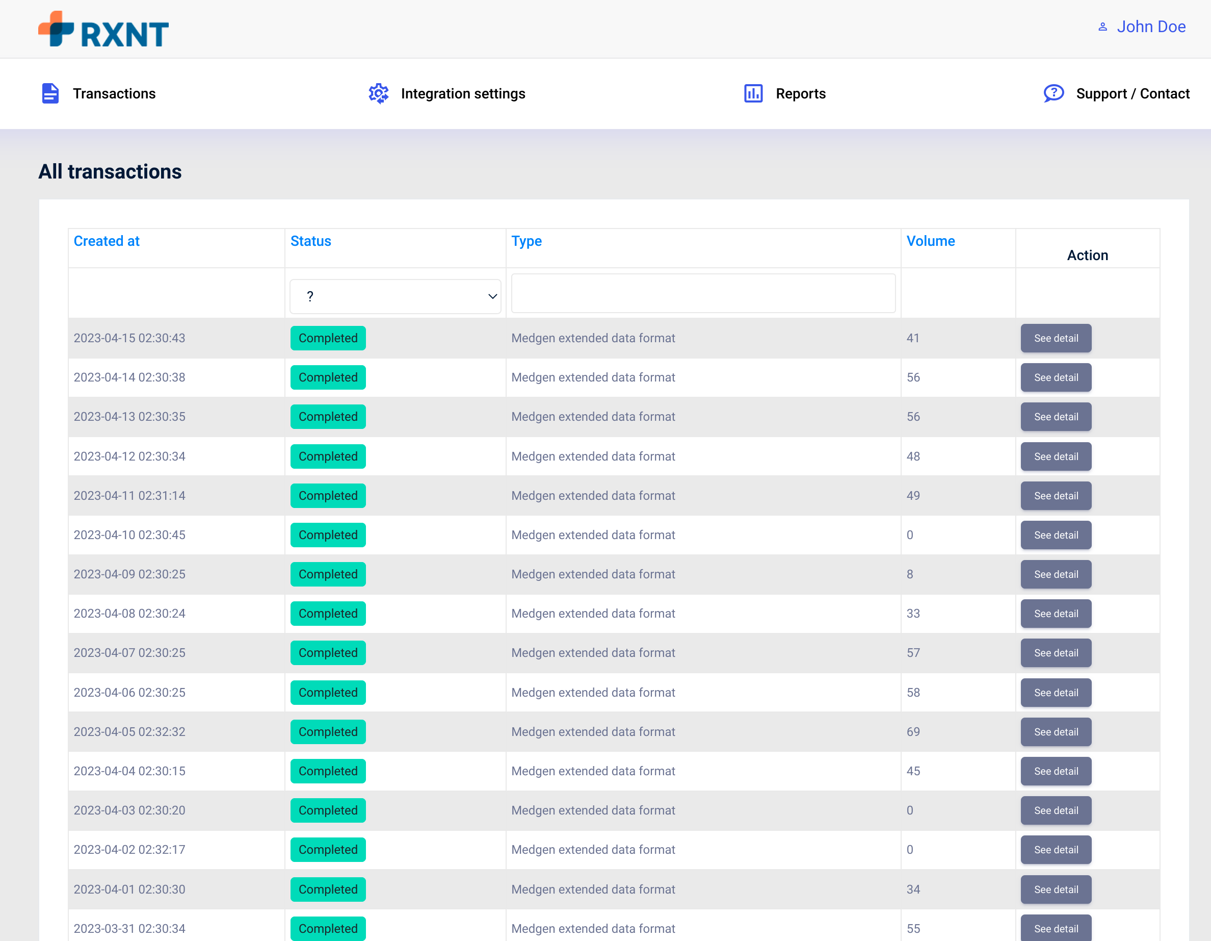 UI - transaction overview